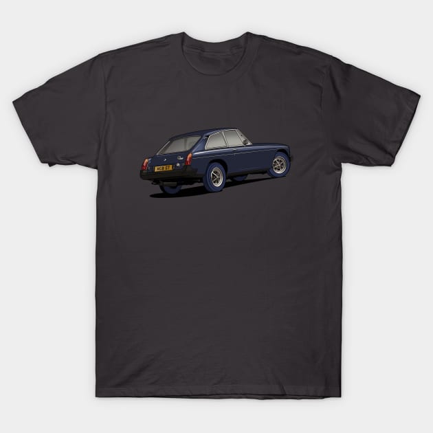 MG MGB GT Coupe Classic Car in blue T-Shirt by Webazoot